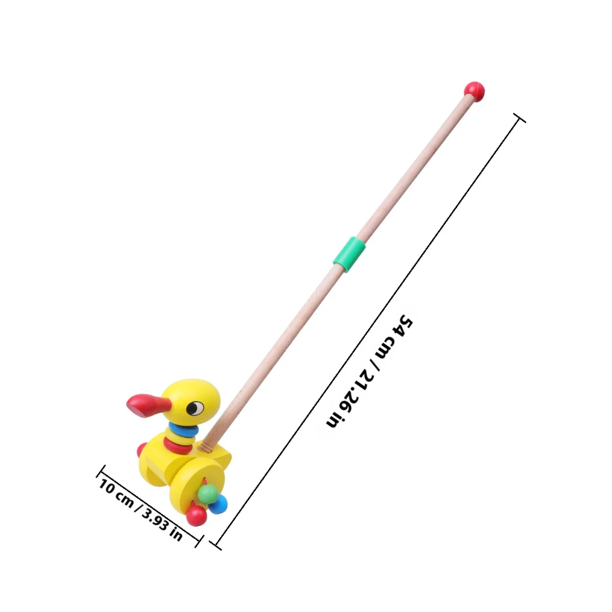 Chariot en bois pour enfants, marcheur pour bébé de la petite enfance, forme d'animal de dessin animé, couleur vive, développement, chariot Push Pull, motricité