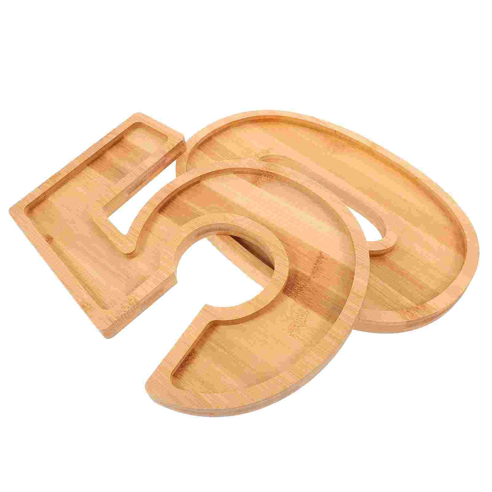 Wooden Number Tray Snack Storage Shape Plate Food Platter Dessert Charcuterie Board Fruit