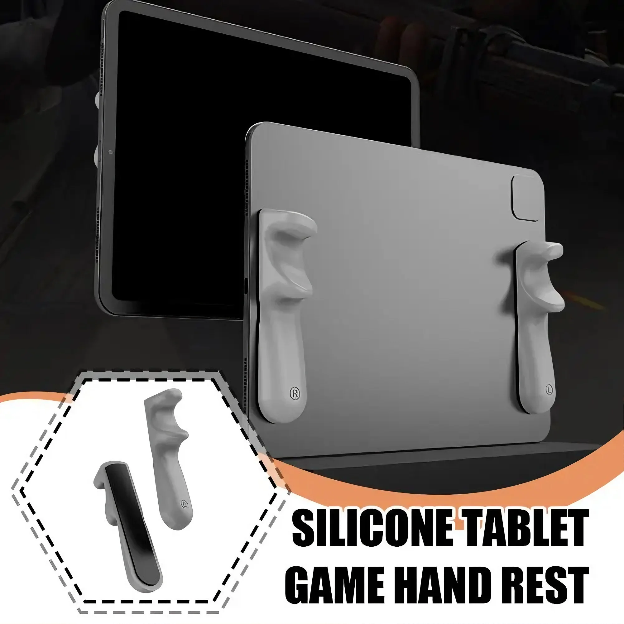 Poggiamano per impugnatura da gioco per tablet da 2 pezzi per iPad PUBG Mobile Controller in silicone antiscivolo Gamepad Tablet Maniglia da gioco portatile Assist