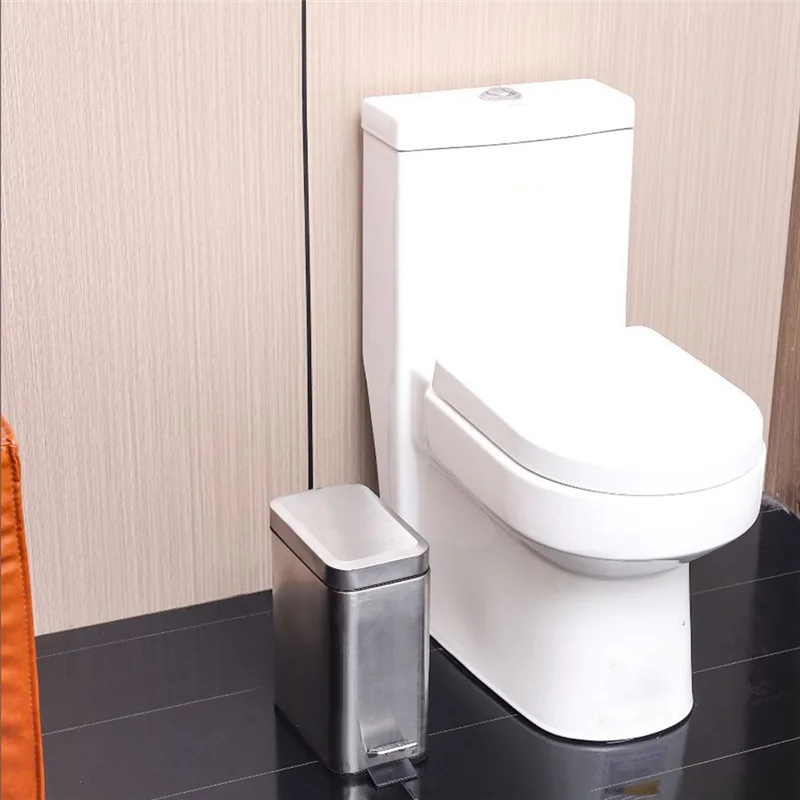 

A25I Soft Close, Rectangular Bin 5L with Slip Liner and Lid, Use As Mini Garbage Basket, Slim Trash Can, or Decor in Bathroom