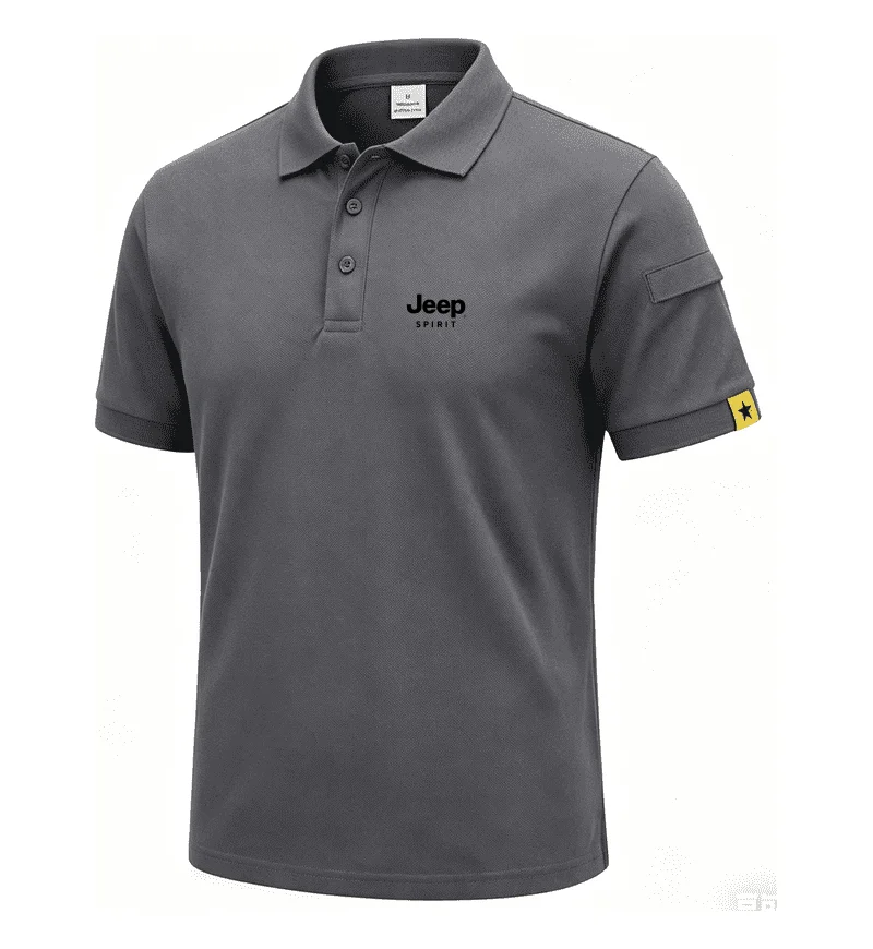 JEEP summer polo shirt cool short sleeved T-shirt trendy men's breathable quick drying thin casual printed top