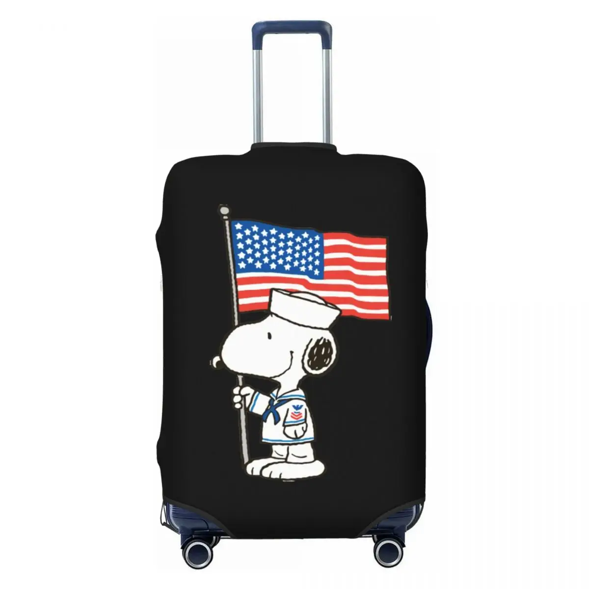 

Custom S-snoopys The Flag Of The United States Travel Luggage Cover Elastic Suitcase Cover Protector Fit 18-32 Inch
