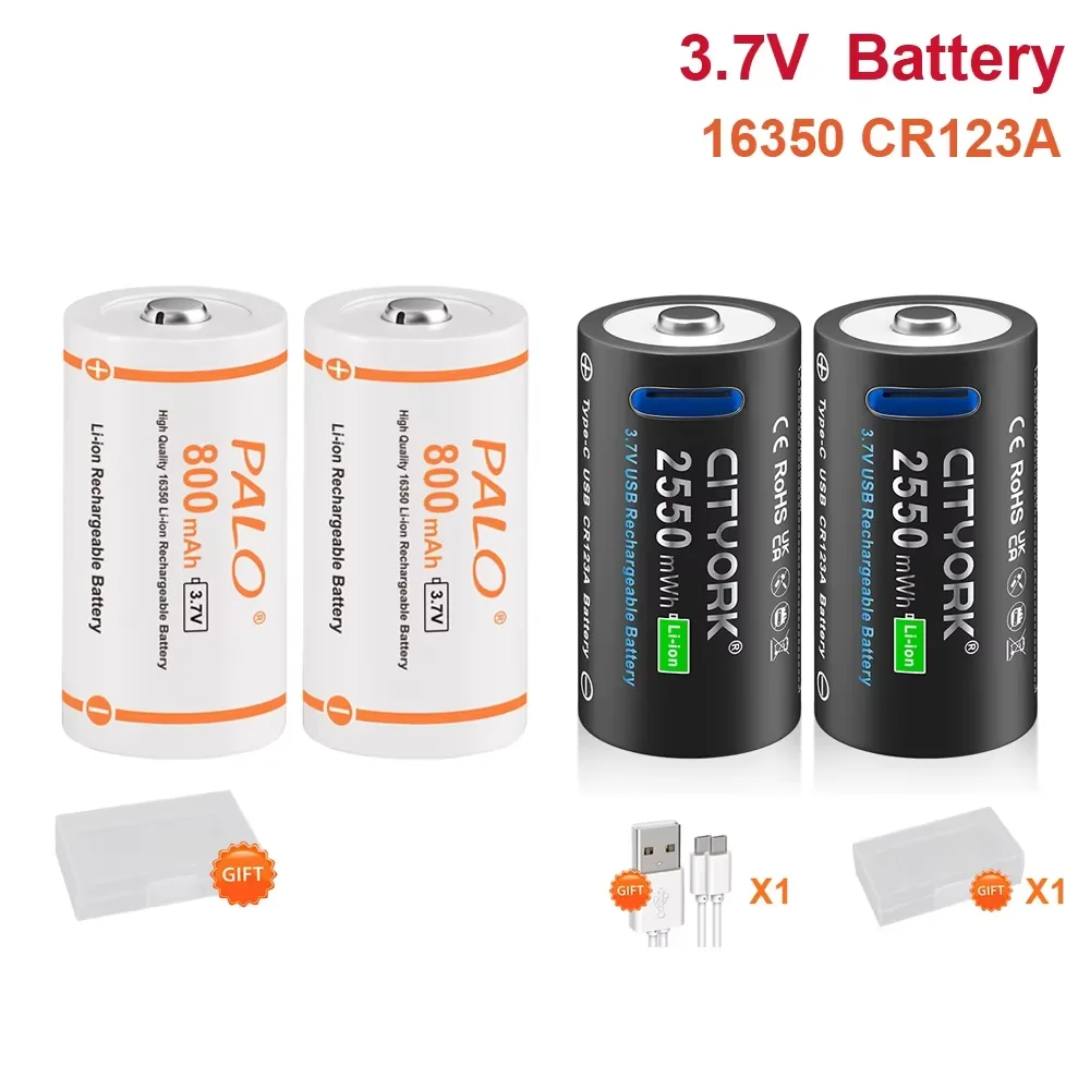 

Original CR123A Rechargeable Battery 3.7V Lithium CR123 16340 16350 CR17345 Batteries For Laser Pen LED Flashlight Cell Camera