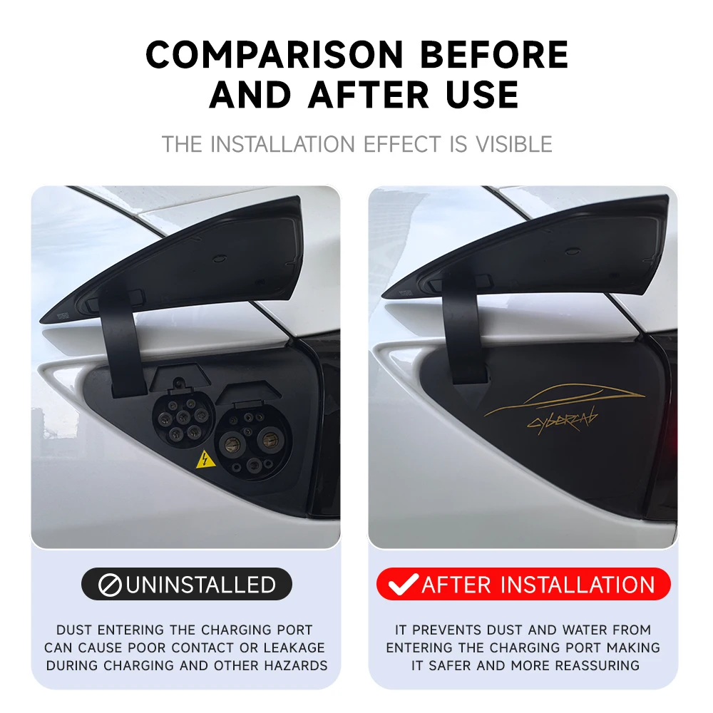 HEENVN EV Charger Port Rainproof Dustproof Cover for Tesla Model 3/Y Highland Model Y Juniper Silicone Outdoor Protection Cover