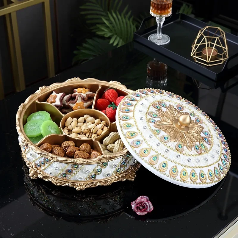 European Ceramic Snack Fruit Decorative Plate, Coffee Table, Food Tray, Home Decor Bowl, Porcelain Platter, Fruit Basket