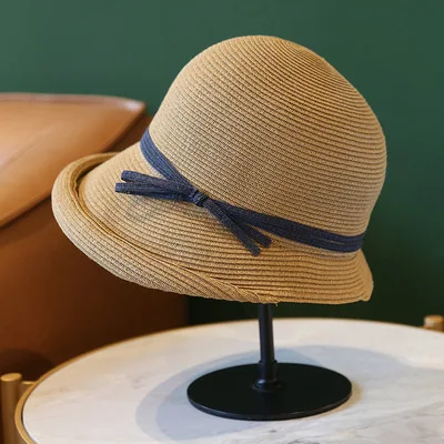 Summer Foldable Straw Hat Ladies UV Protection Sun Hat Casual Temperament Fashion Simple Wild Elegant Breathable Fisherman Hats