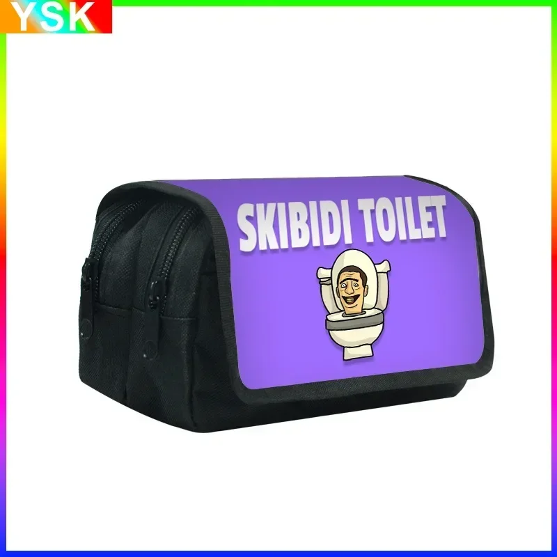 Hot Skibidi Toilet Pen Bag Game Peripheral Pencil Box Primary Box Pencil Bag Boys Anime Cartoon Mochila Children\'s Gifts