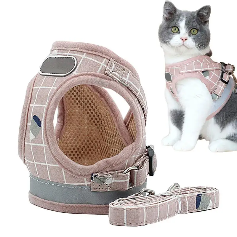 Harness For Cats Adjustable No Pull Pet Harness Soft Dog Harness Breathable Weather Mesh Comfortable Pet Accessories For Cats &