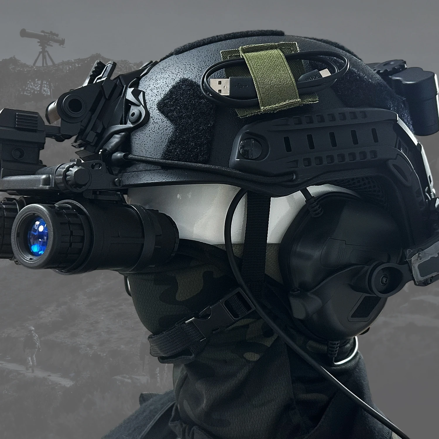 BOOIU التكتيكية سماعة مول سلك تسخير حزام مطاطا عالية الجودة النايلون سماعة سلك تسخير ملصق سترة صيد الملحقات