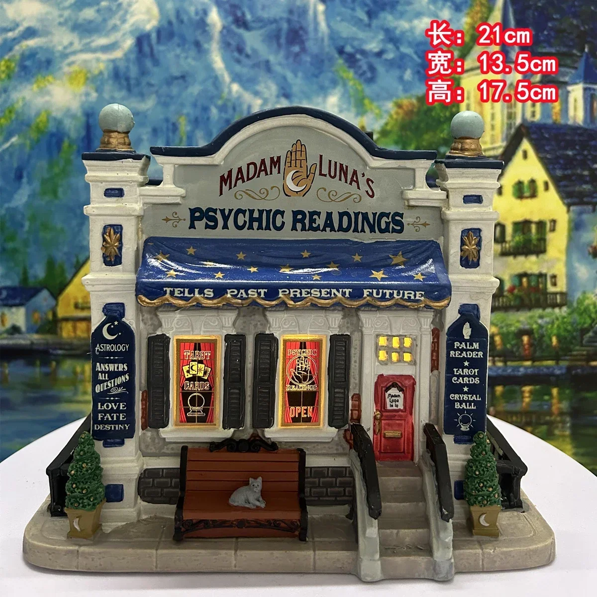 Lemax Ceramic Painted Night Lamp House Figurine Miniature Version of European Building Home Furnishing Living Room Ornament Gift