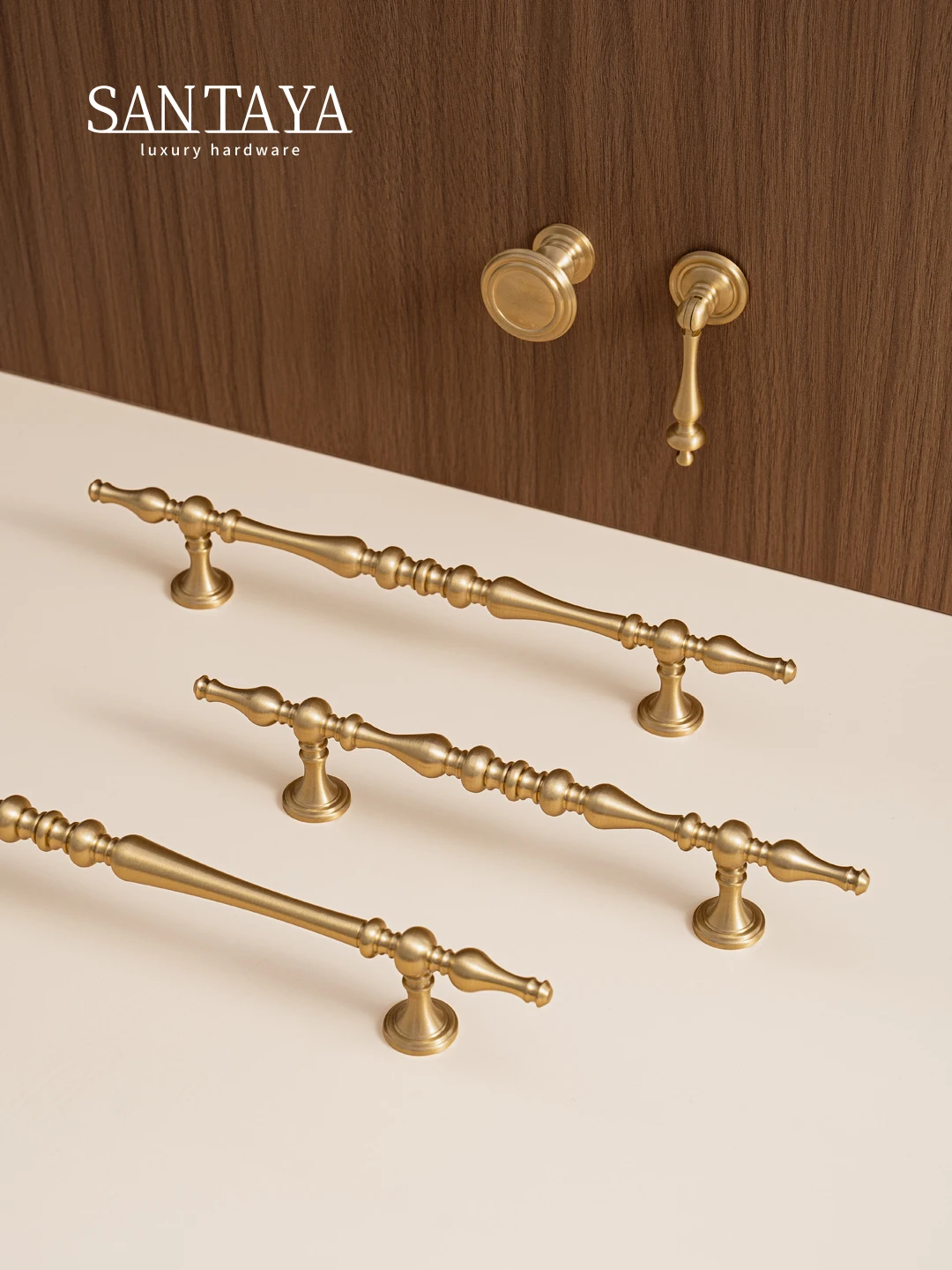 

Santaya Solid Brushed Brass Handle Teardrop Shape Kitchen Cabinet Pull Bedroom Furniture Wardrobe Handles Drawer Knob