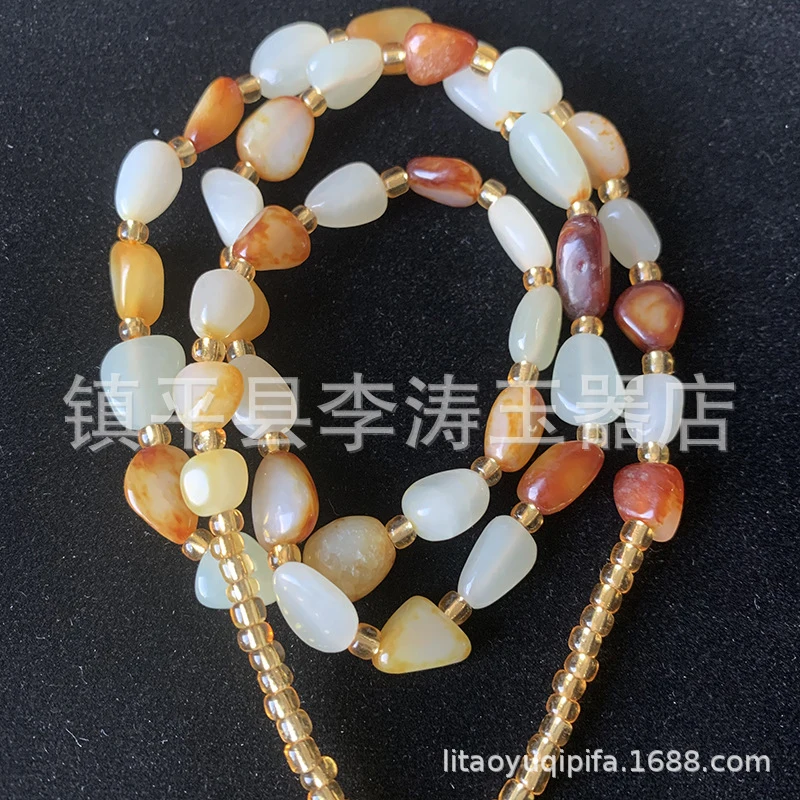 

Кулон с кожаной вставкой, ожерелье из нефрита Хотан