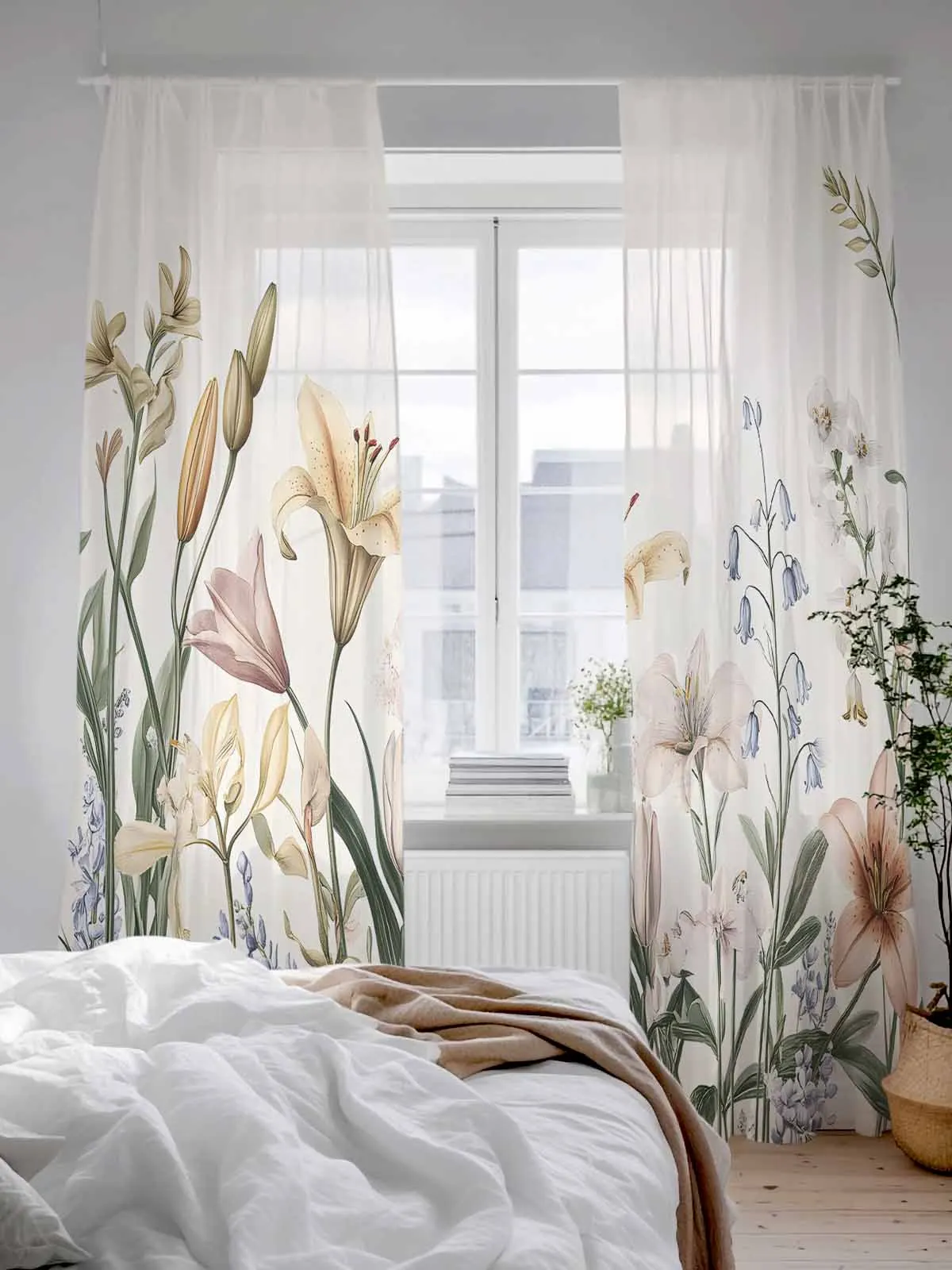 

Простые винтажные тюлевые прозрачные шторы с цветочным принтом для гостиной, спальни, кухни, украшения, вуаль, шторы из органзы