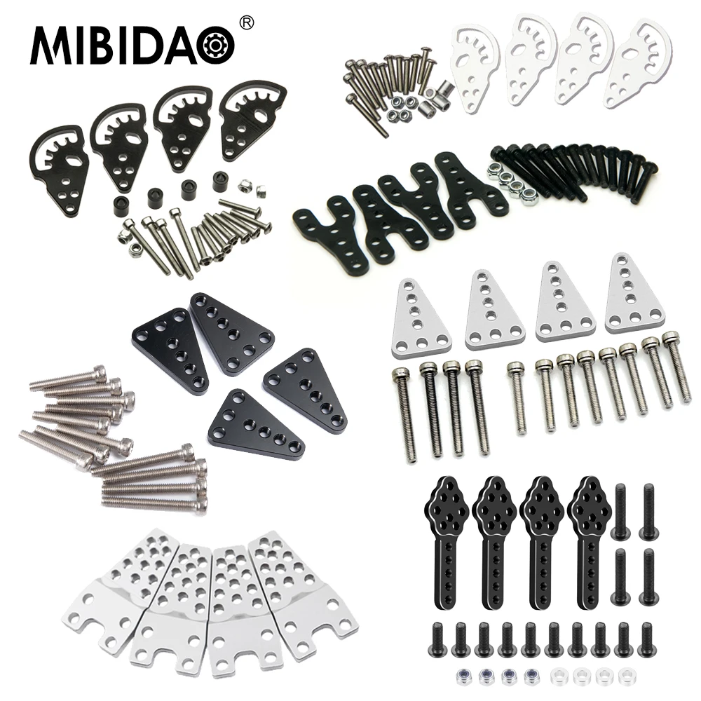 MIBIDAO 4Pcs Aluminum Alloy Adjustable Front&Rear Suspension Shock Mount for Axial SCX10 1/10 RC Crawler Car Upgrade Parts