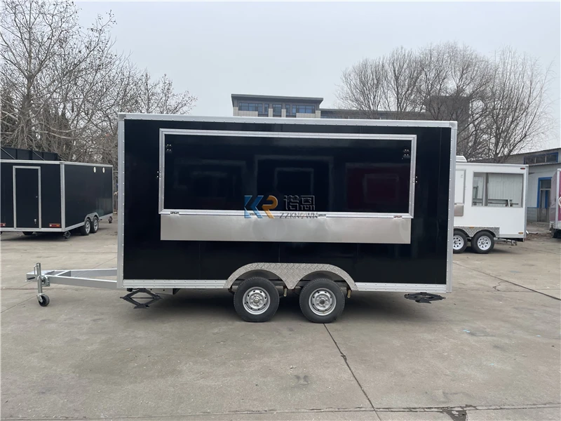 Outdoor Ice Cream Sweet Food Truck Trailer Mobile Hot Dog Fast Food Trailers Vending Cart Cooking Kiosk for Sale