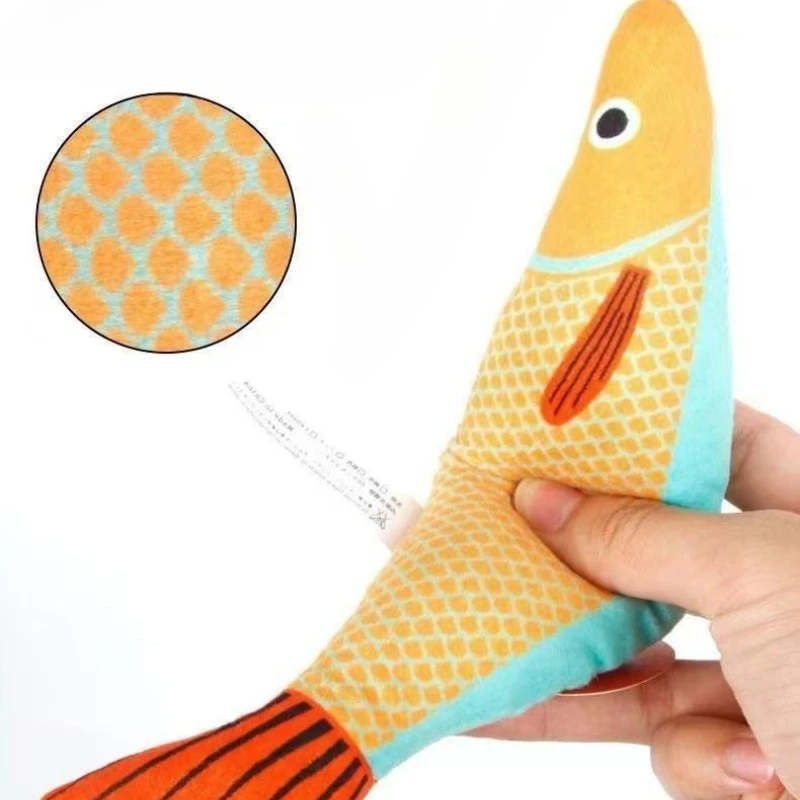 Cat Chew Plush Squeaky Toy Interactive Catnip Simulated Fish Bite-resistant Kitten Toy Teeth Cleaning Cat Supplies Accessories image 5