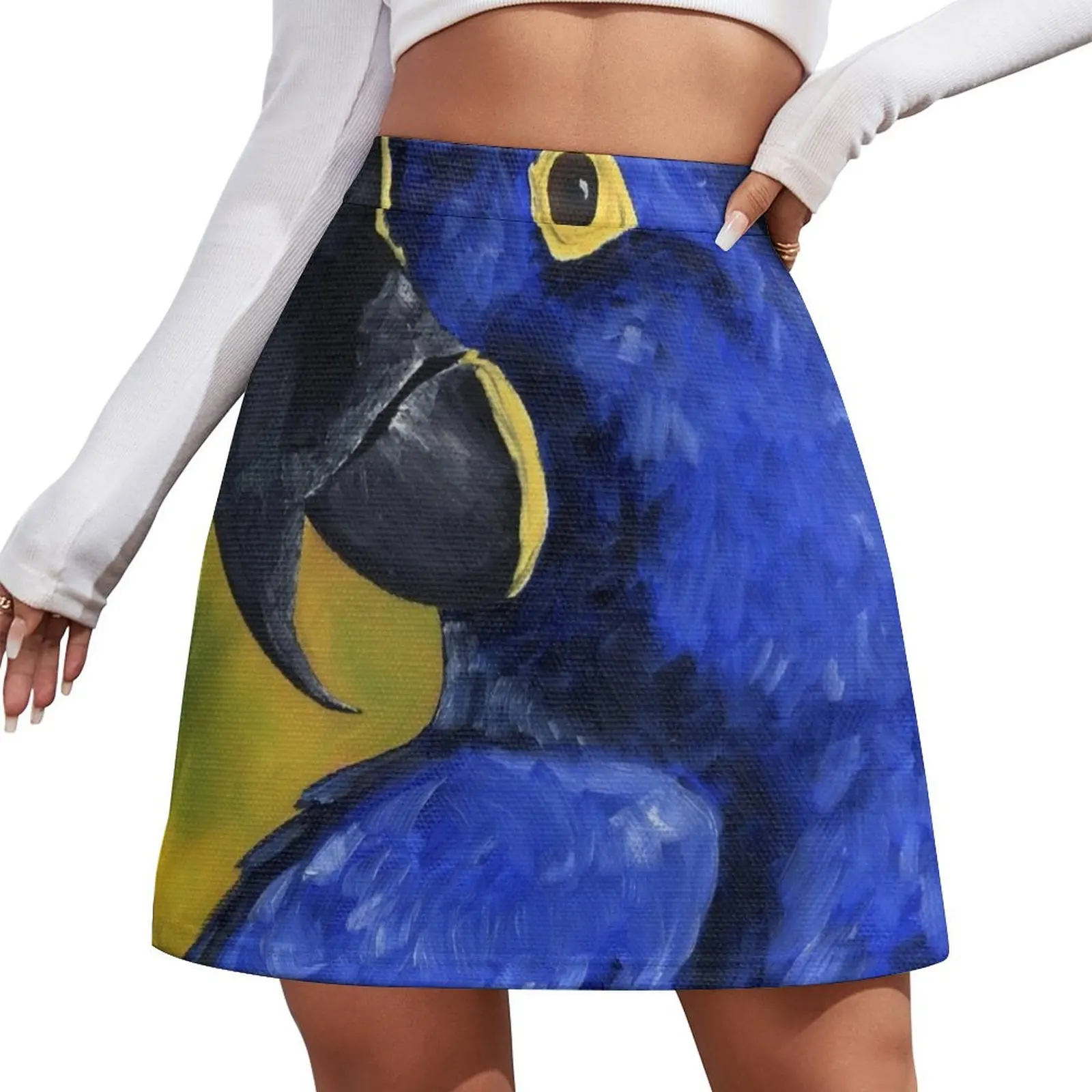 Hyacinth Macaw Parrot Mini Skirt korean style clothes new in clothes elegant skirts for women