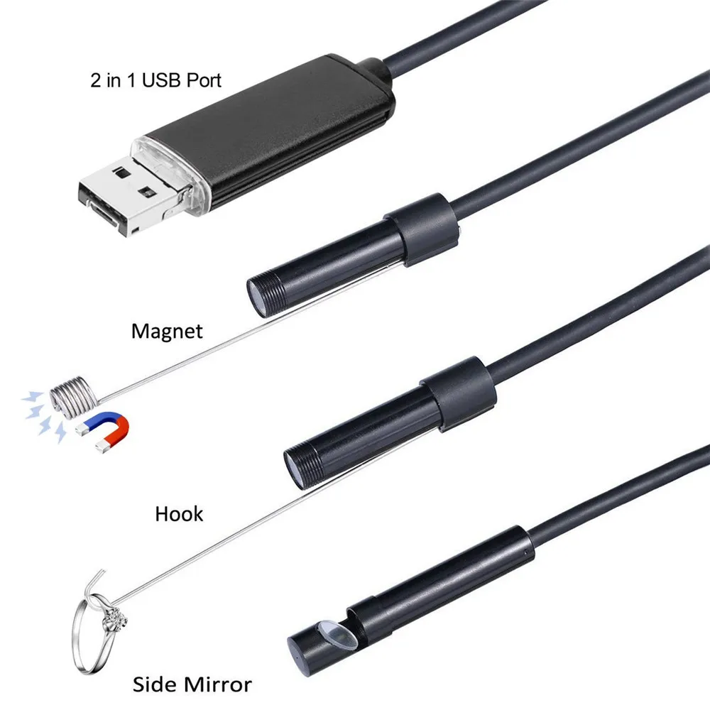 3in1 USB 5.5mm 내시경 카메라 CMOS 내시경 검사 검이경 카메라(안드로이드 및 컴퓨터용 디지털 현미경)