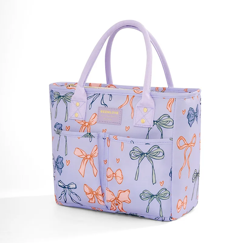 المحمولة حقيبة العزل الحراري التخييم حقيبة تخييم دائم موضة يطبع مكتب عامل التعبئة الغداء بينتو حقيبة حقيبة حفظ الطعام #6