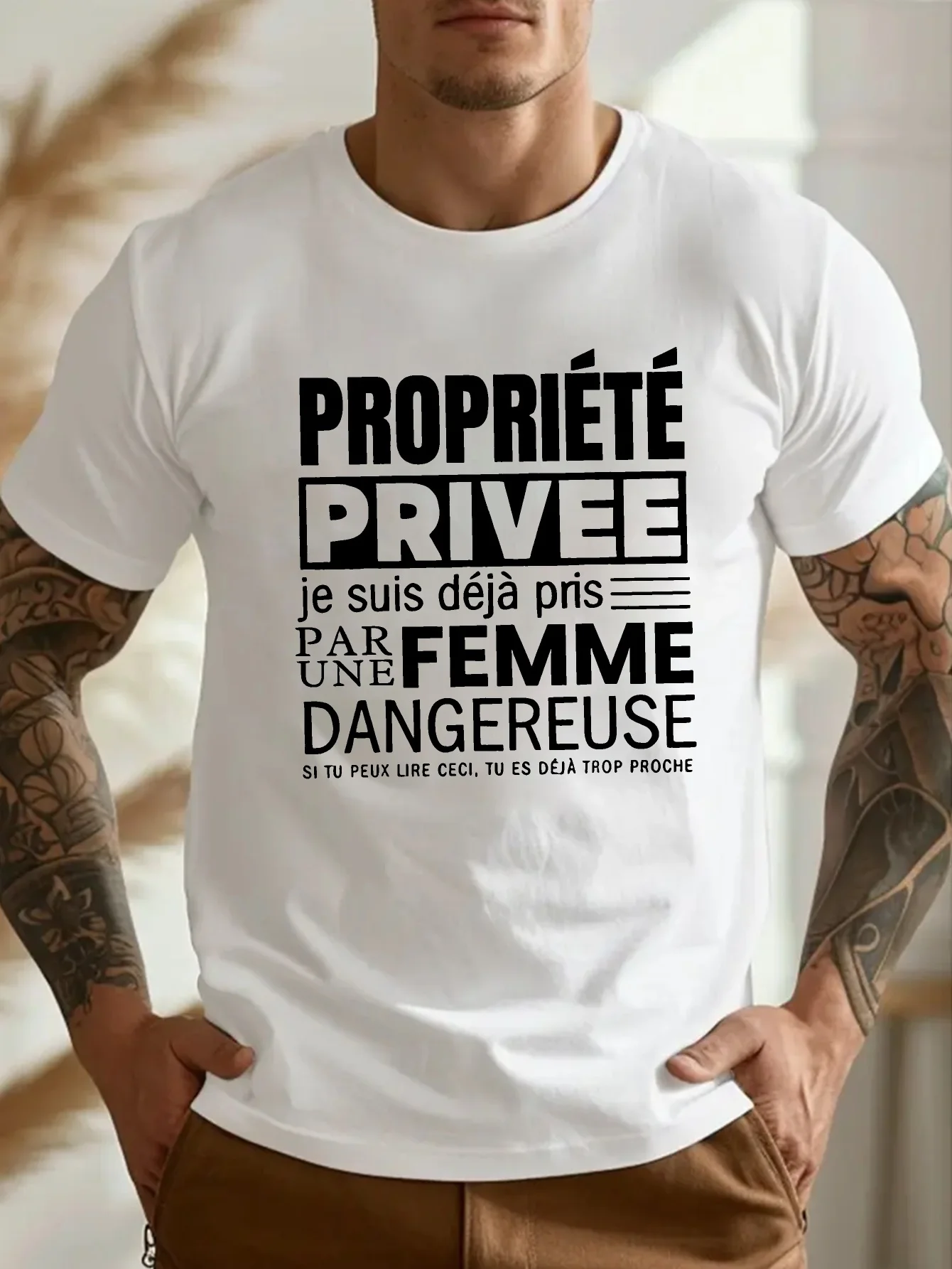 Funny French Relationship Quote Print Women Men T-shirt 
