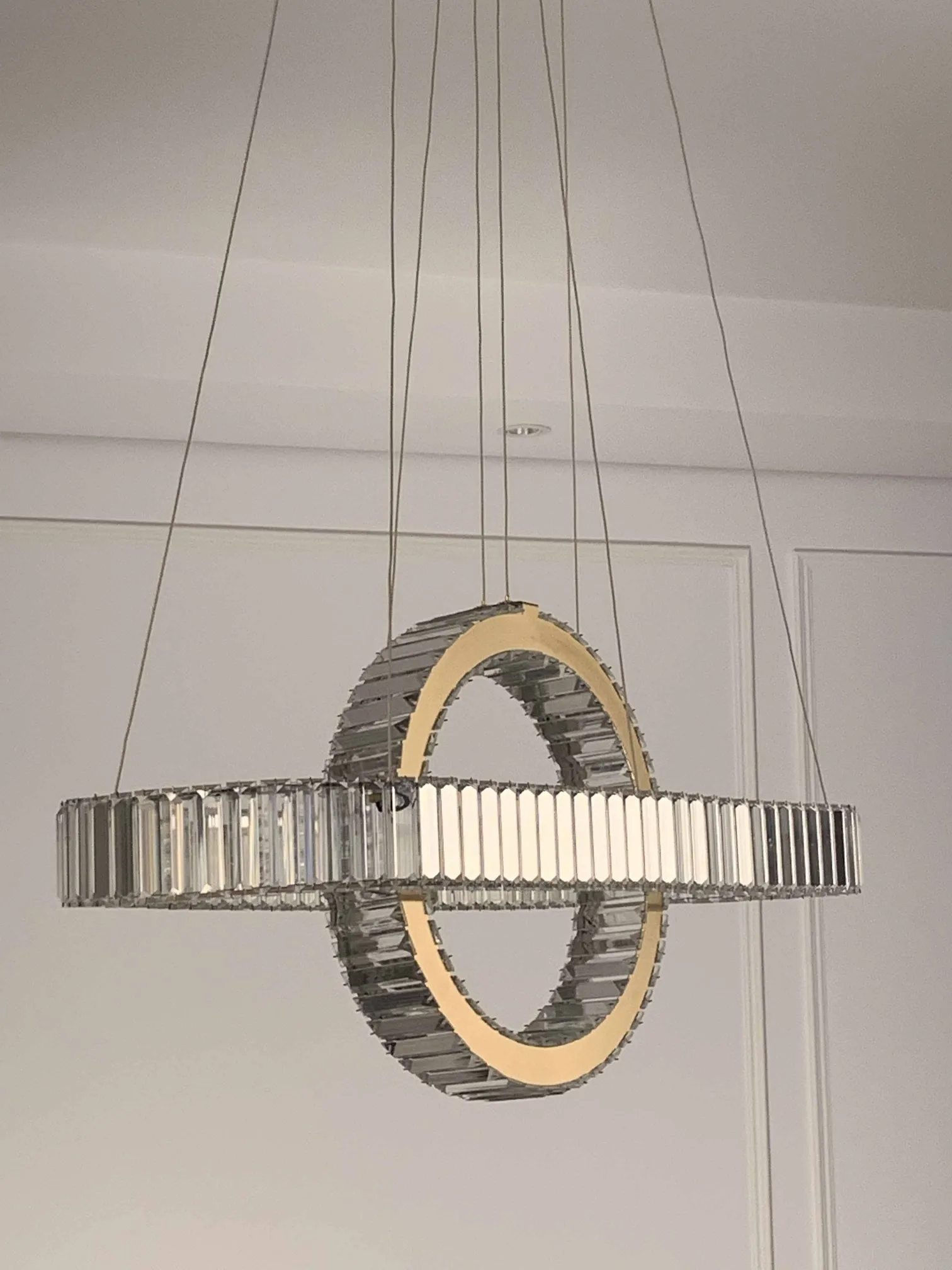 Oval Chrome Gold Steel LED Dimmable Pendant Lights
