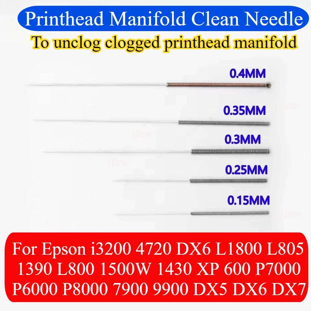 

Printhead Manifold Adaptor Clean Tool Thin Needle Pack For Epson L1800 L805 1390 DX4 DX5 DX6 DX7 i3200 4720 DTF UV Solvent Ink