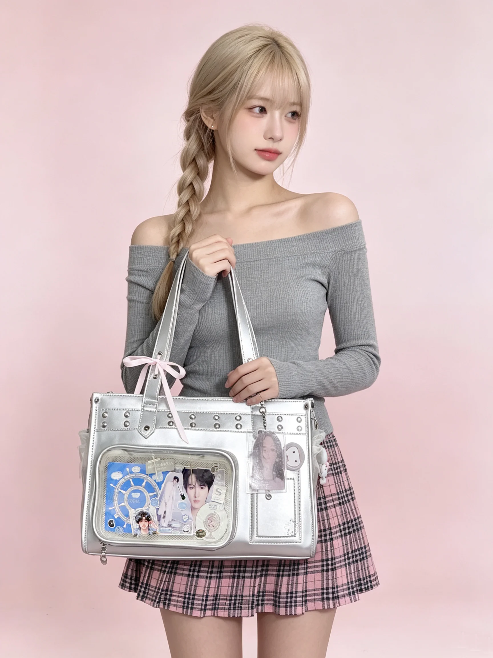 one-y2k-polka-dot-handbag-crossbody-single-shoulder-concert-fan-bag-sweet-cool-style-polyester-ipad-compatible