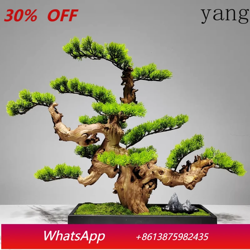 

LH Chinese simulation welcome pine bonsai porch partition cabinet Luo Hansong ornament
