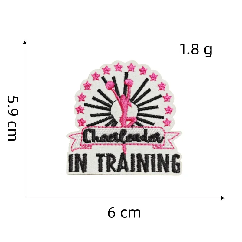 50 pz/lotto Pink Inspiration ricamo Patch Happy Cheerleading cappello sportivo abbigliamento decorazione accessorio artigianato Applique fai da te