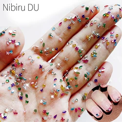 Strass pour ongles de forme mixte, mini dos plat, cristal, charbon 3D, accessoires de nail art, bricolage, design, décoration de manucure, 600 pièces, 100 pièces