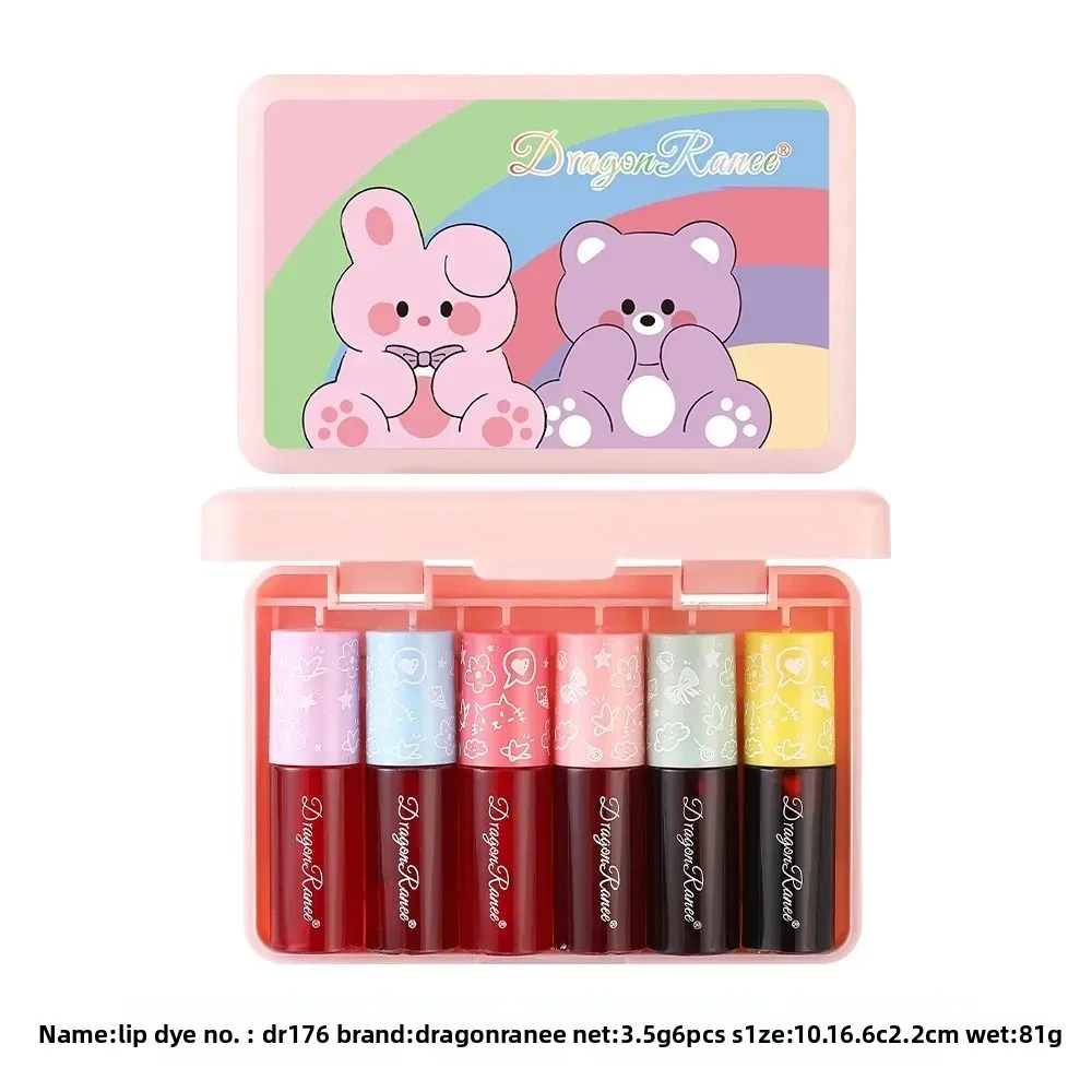 ชุดลิปแอนด์ชีคกลอสเนื้อไม่เหนียวเหนอะหนะ ติดทนนาน ชุ่มชื้น ล็อคสี ให้ความสดใส ลิปบลัชขนาดพกพา