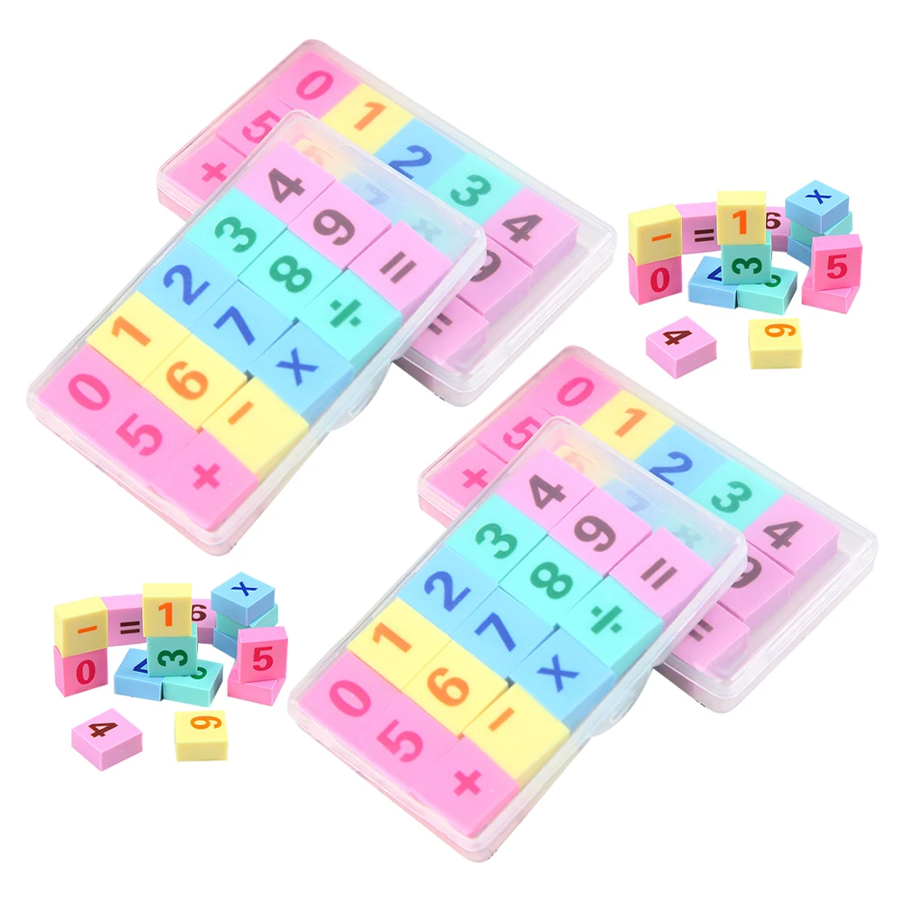 

90 Pieces Digital Erasers Number Rubber For School Kids Classroom Rewards Bulk Cute Stationery Supplies