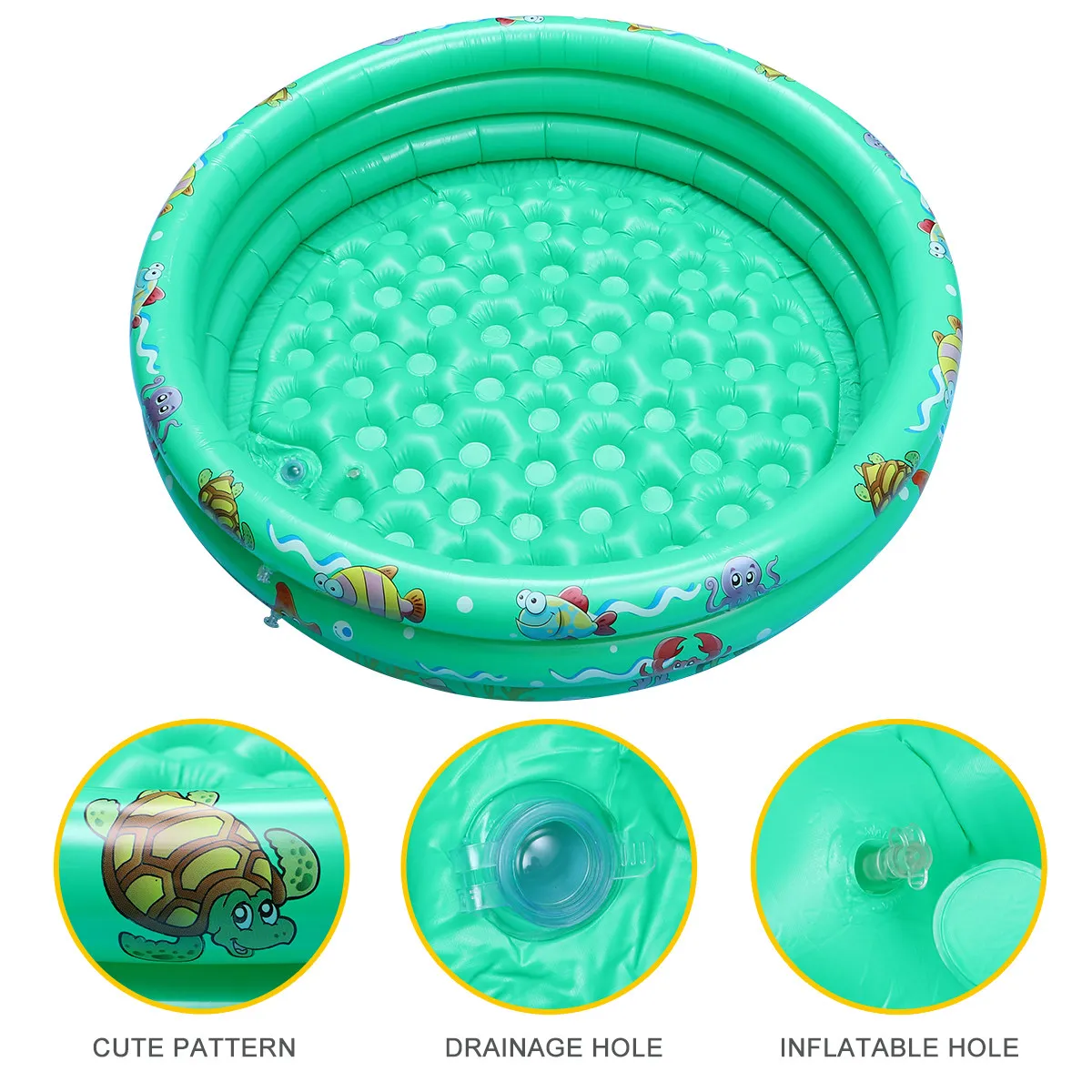 

1pc Inflatable Swimming Pool 47 Inch Large Capacity For Kids 12 Months To 3 Years Plastic Water Pool Summer Fun Play Mat Float