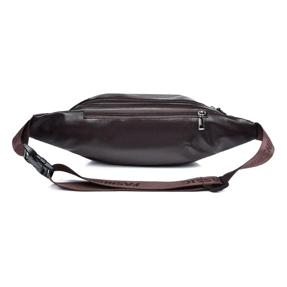 

PU Leather Men Crossbody Bag Waterproof Large Capacity Student Shoulder Bag Leisure with Multiple Pockets Messenger Bag