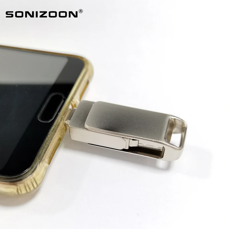 SONIZOON TPYEC USB3.1 OTG Flash Drive Type-C 8GB 16GB 32GB 64GB 128GB 256GB Stick 3.0 Pendrive for Device