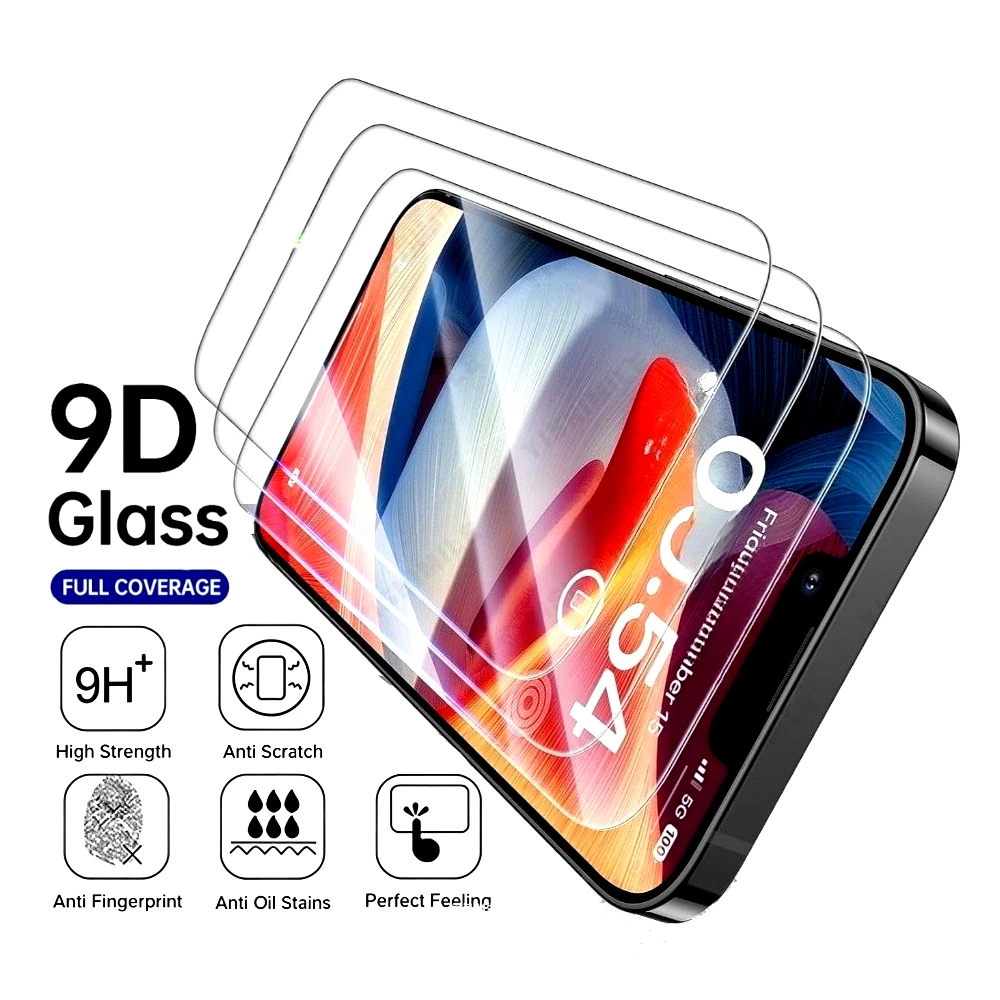 

3Pcs High Definition Screen Protector for iPhone 17 16 15 14 Pro Max Air 16e 15 14 Plus 13 12 11 Pro Anti-Scratch Tempered Glass
