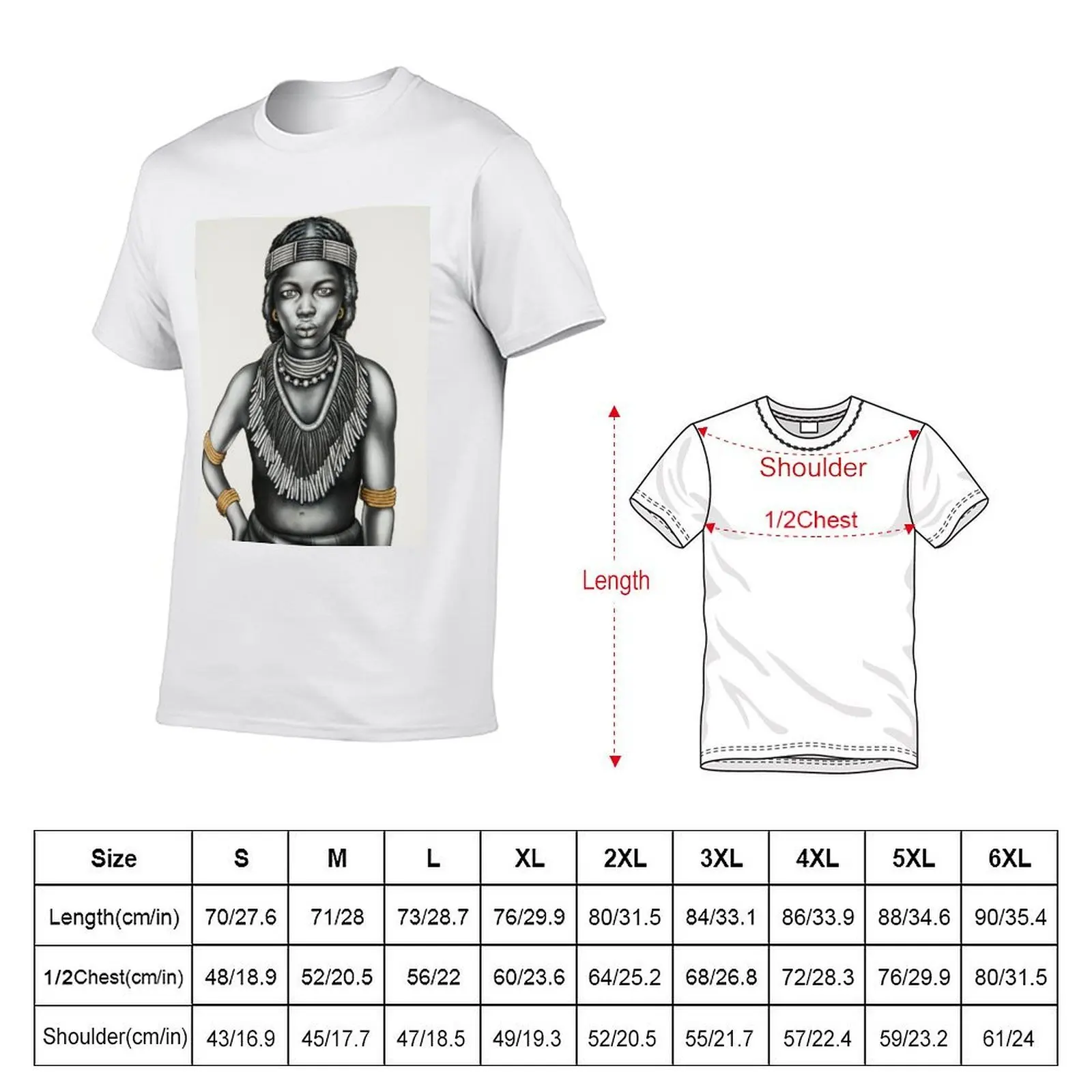 Tribal Girl with Lip Ring T-Shirt t shirts for man pack cotton t shirt man designer T-Shirt