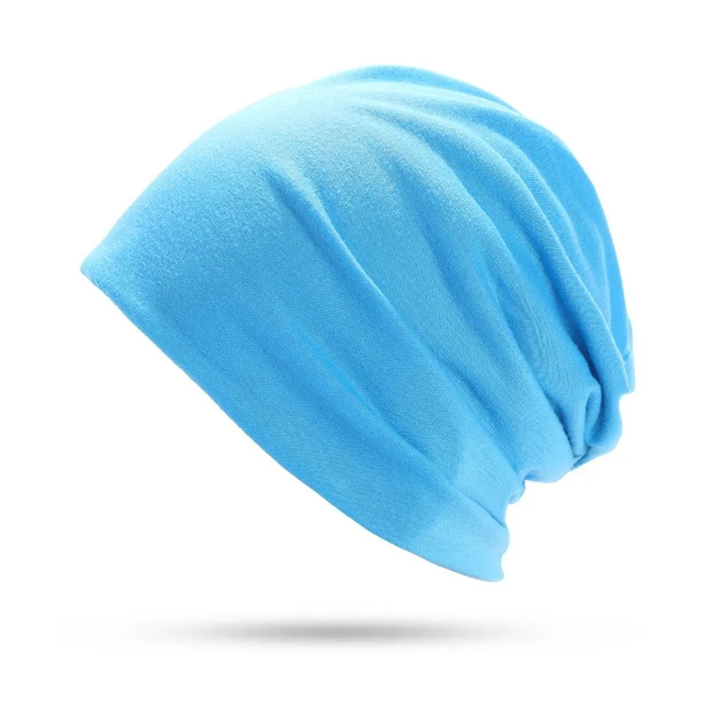 New Solid Color Slouchy Beanie Hip-Hop Lightweight Knitted Bonnet Hat Breathable Soft Cotton Stacking Bonnet Unisex Men Women