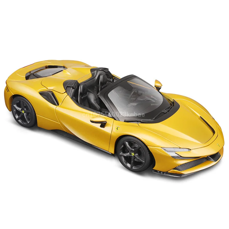 Bburago Model Car Ferrari Spider SF90 1:18 Alloy Diecast Model Luxury Vehicle Model Collection Desktop Ornaments Birthday Gift