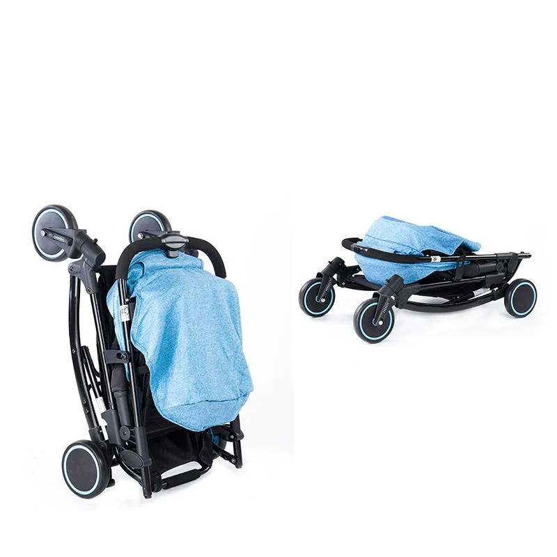 Carro plegable para bebé oscilable con un botón para retraitar carrito para niños, carrito de cuatro ruedas con absorción de impactos