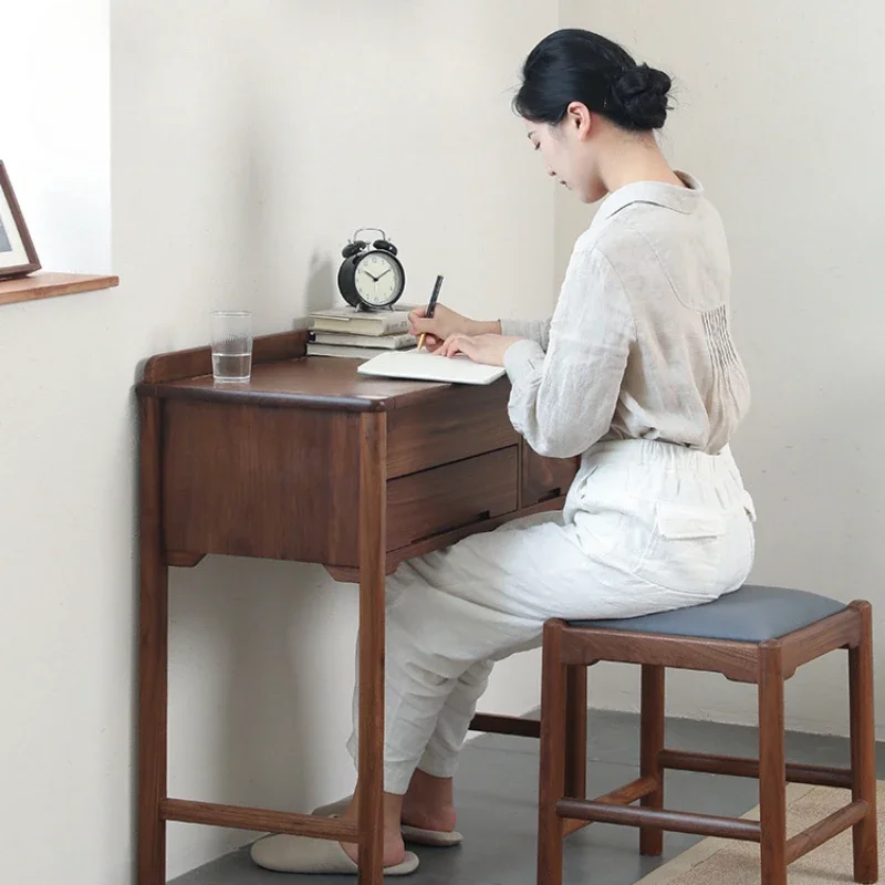 Meja Rias Kayu Solid Meja Rias Flip Kecil Sederhana Kamar Tidur Terintegrasi