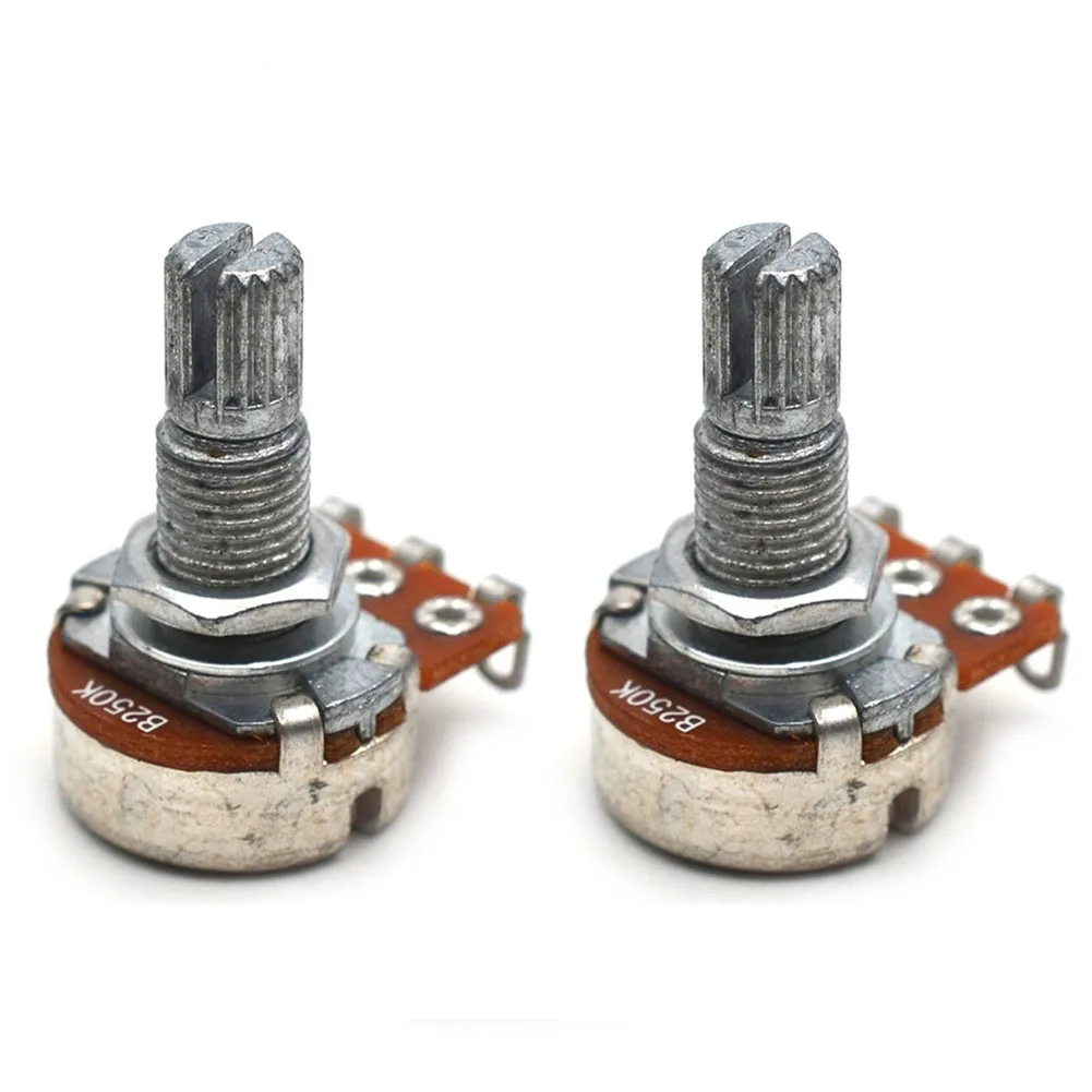 18mm Shaft Guitar Potentiometer 250K 500K Ohms A Type Tone B Type Volume Pot for Electric Guitar Bass Custom Wiring and Mounting