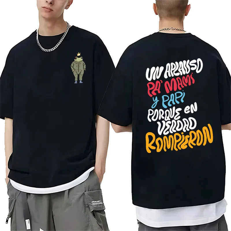 

Bad Bunny Print T-shirts Men women's funny Hip Hop streetwear High Quality short sleeve 100% Cotton oversize harajuku Tee shirt