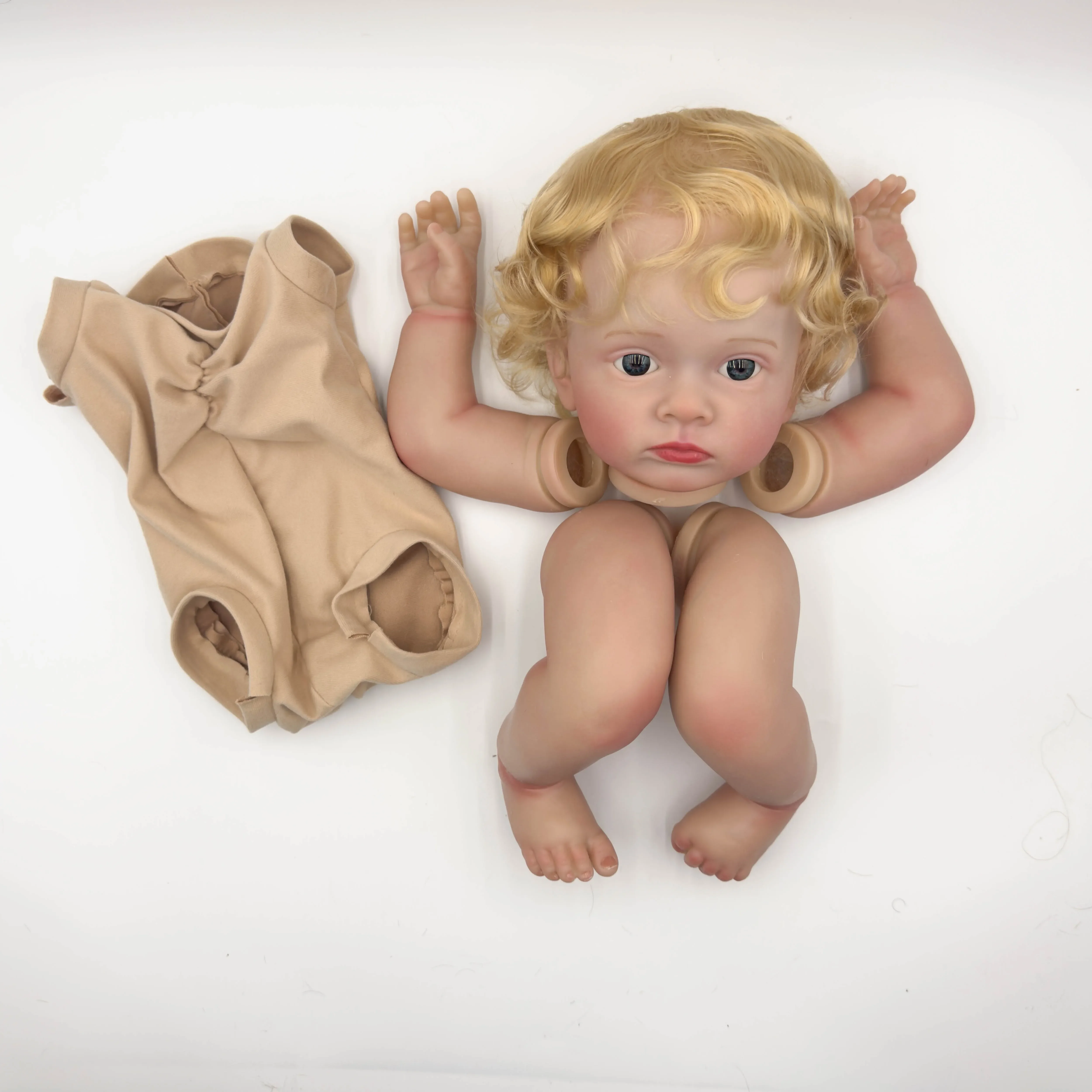 DLS 24 pouces Tutti réaliste inachevé Reborn kit de poupée peint kit de poupée pièces de poupée avec cheveux blonds