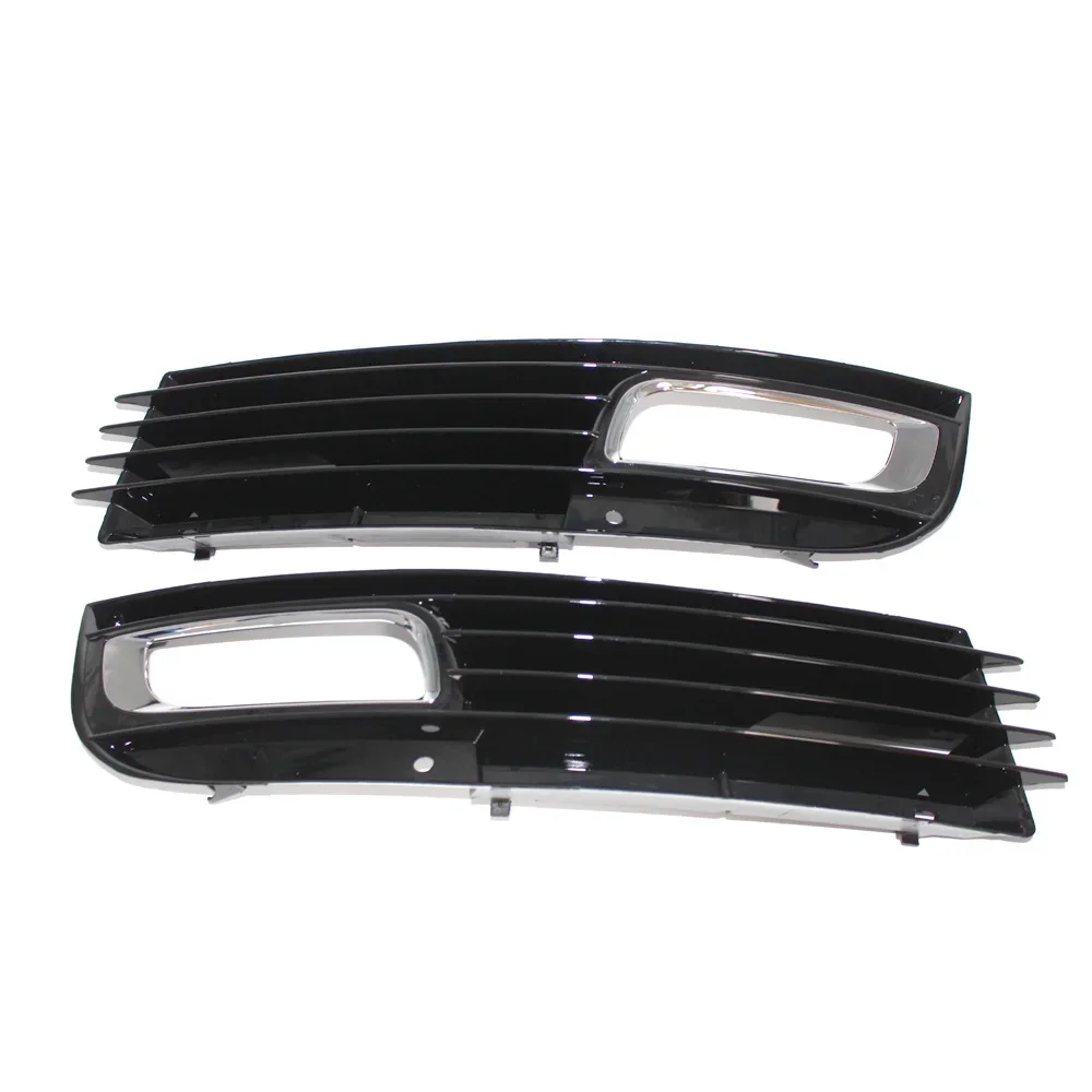 A set four pieces Front bumper Foglight Fog light and frame Grille Cover for Audi A8 D3 2008 2009 2010