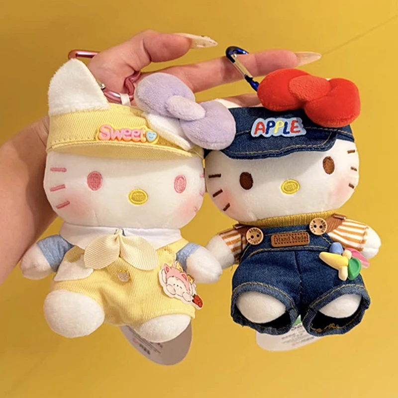 

10cm Sanrios Hellokittys Toys Doll Plush Keychain Kawaii Cute Animals Kitty Cat Bag Charm Accessories Pendant Ornaments Gifts