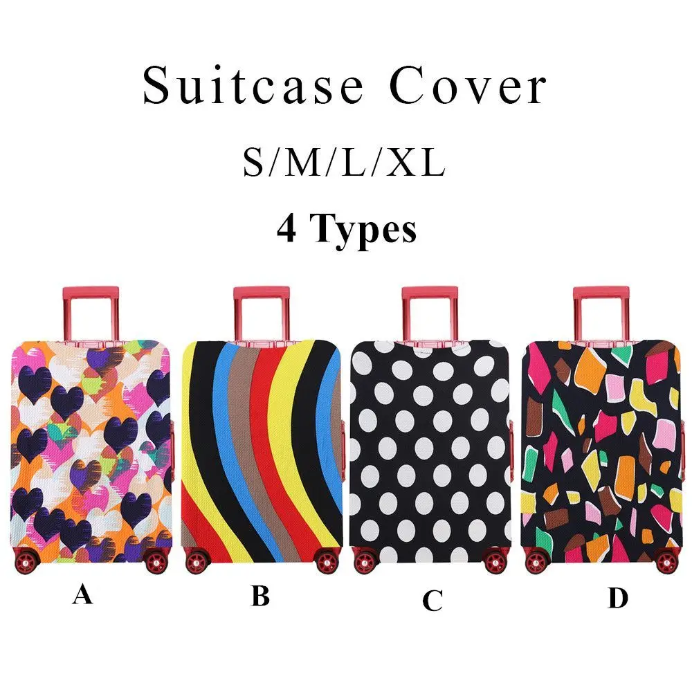 Colorful Travel Trolley Case Cover Practical Elastic Fabric Luggage Cover Anti-scratch Suitcase Trolley Case Baggage Protector