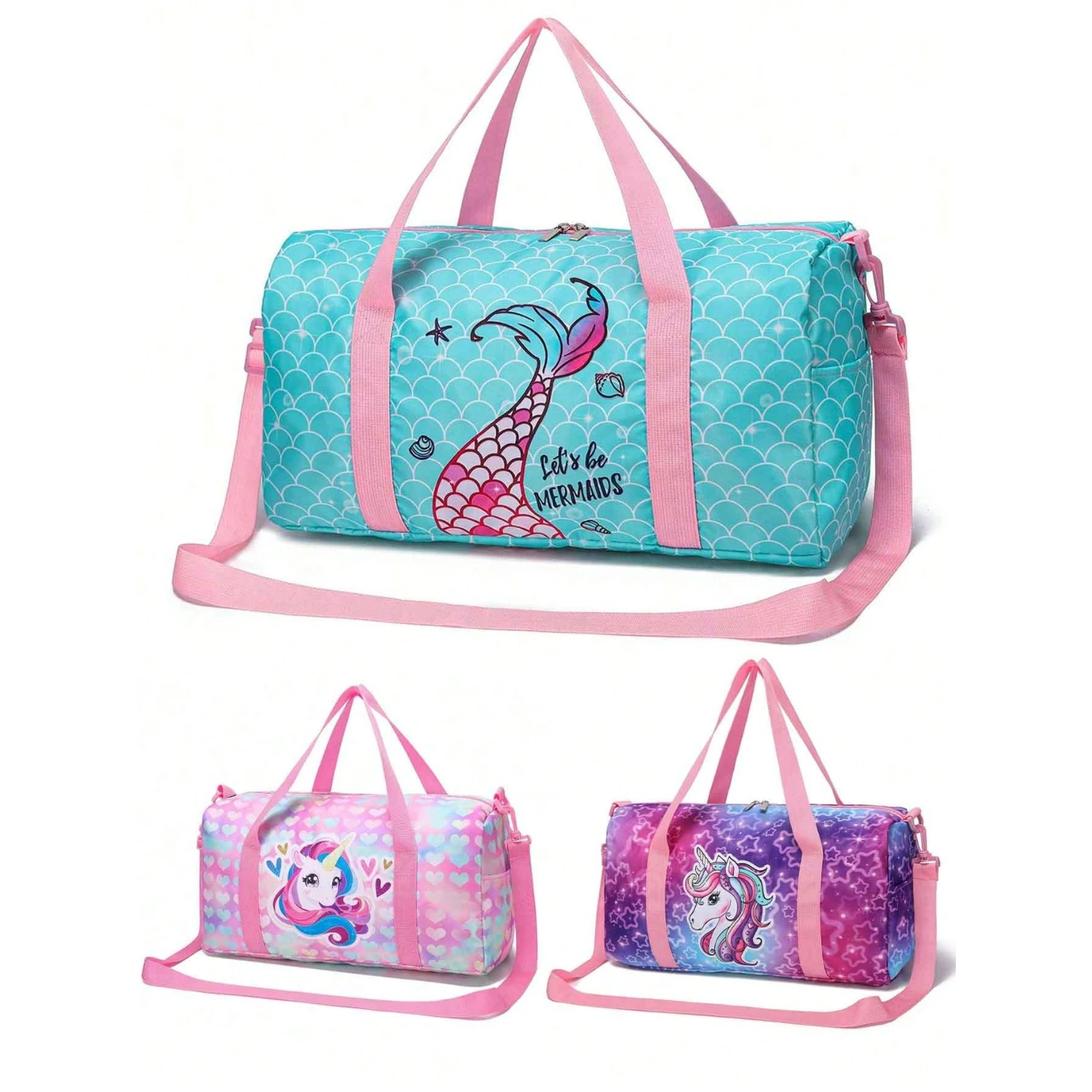 

Duffle Bag Girls Mermaid Unicorn Duffle Bag For Kids Little Girls Overnight Bag For Kids Duffel Bags Weekender Travel Bag