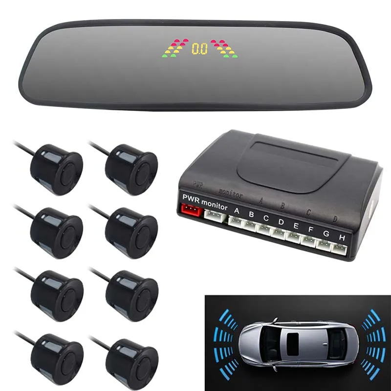 

4.3inch Clip-on Rear View Mirror Auto Parking Sensors Kit Parking radar System