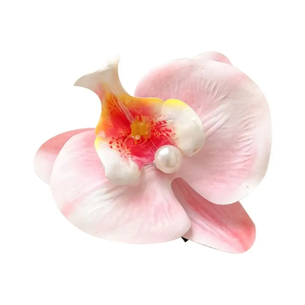 Cloth Flower Hair Clip Butterfly Orchid Pearl Orchid Flower Hairpin Headdress Female Hair Accessories Girl Hair Clip